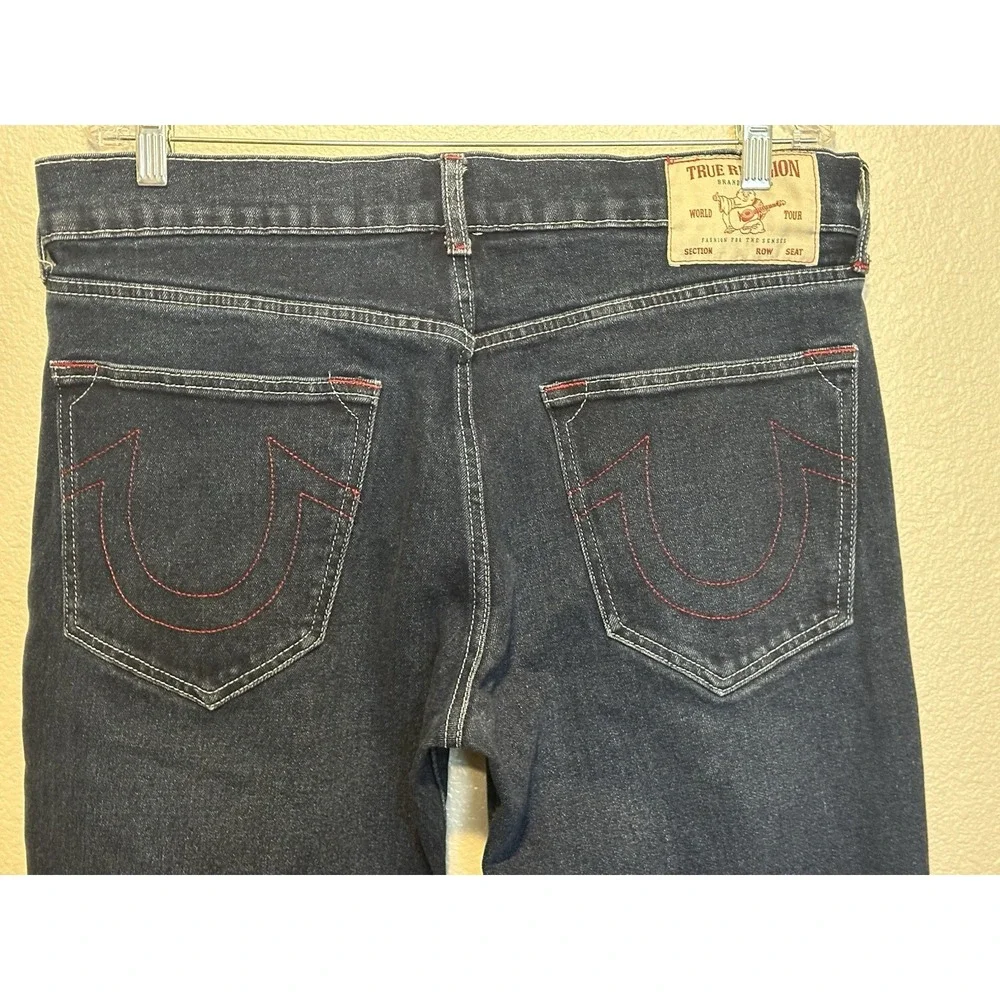 TRUE RELIGION Rocco Relaxed Skinny Jeans Blue Men's sz.34 Red Stitching